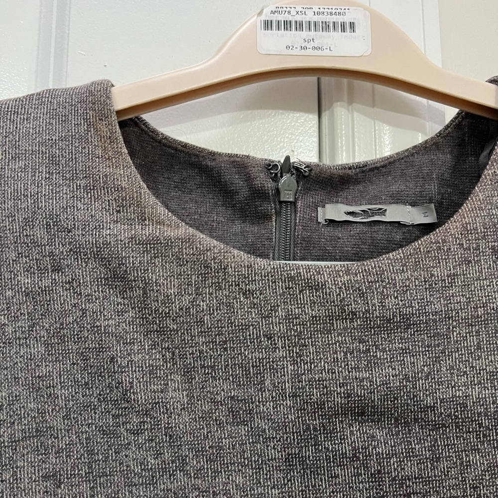 Cos Gray Double Layer Check Dress Size Medium - image 3